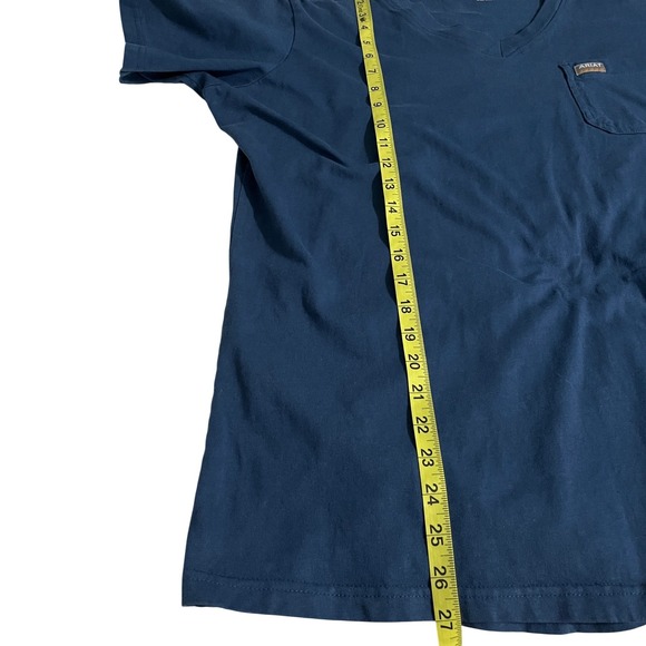 ARIAT REBAR Womens 1X Blue Cotton American Flag Graphic Pocket T Shirt - Picture 7 of 7